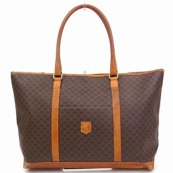 Celine leather macadam Shoulder Bag beige brown - Picture 1 of 6